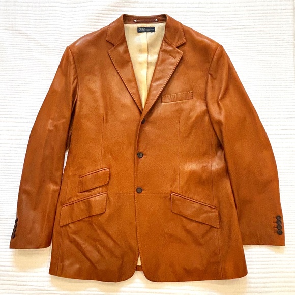 Polo Ralph Lauren Men's Luxury Leather Sport Coat/Blazer - Saddle Brown - XL - Picture 2 of 13